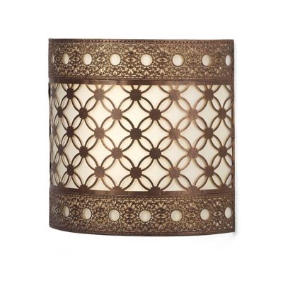 It's Exciting Lighting Roma Barrel Sconce - White & Amber Flicker - Metal Work Collection
