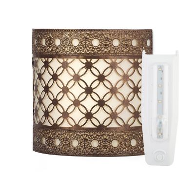 Image showing  Roma Barrel Sconce - White & Amber Flicker - Metal Work Collection