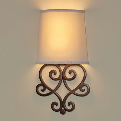 It's Exciting Lighting Heart Wall Scroll - Tan Fleck Shade, Bronze