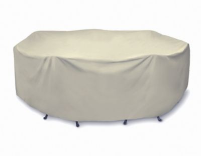 Pebble Lane Living 108 in. Round Table Set Cover - Khaki,