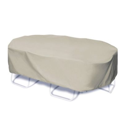 Pebble Lane Living 110 in. Oval/Rectangle Table Set Cover - Khaki,