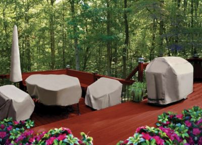 Image showing  110 in. Oval/Rectangle Table Set Cover - Khaki,