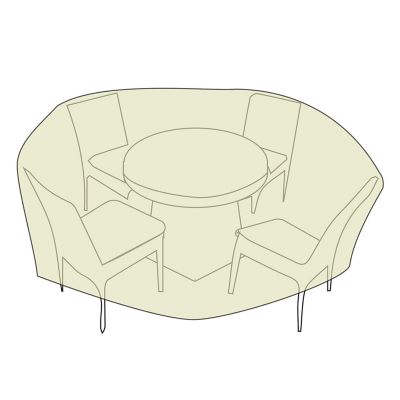 Image showing  84 in. Round Table Set Cover - Khaki,