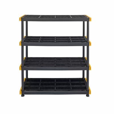 Image showing  4-Tier 20 x 48 in. Heavy-Duty Ventilated Black & Yellow Shelf-200 lbs. per Shelf Capacity