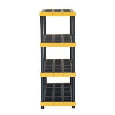 Image showing  4-Tier 20 x 48 in. Heavy-Duty Ventilated Black & Yellow Shelf-200 lbs. per Shelf Capacity