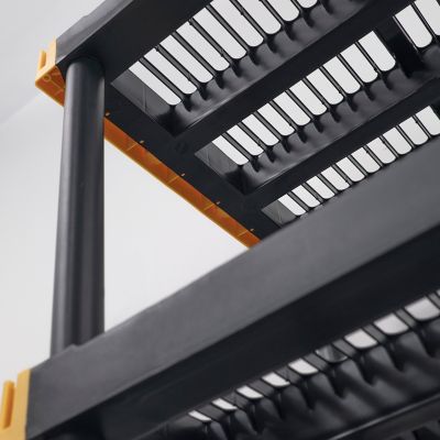 Image showing  4-Tier 20 x 48 in. Heavy-Duty Ventilated Black & Yellow Shelf-200 lbs. per Shelf Capacity