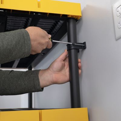 Image showing 5 th Tough Shelf 4-Tier 20 x 48 in. Heavy-Duty Ventilated Black & Yellow Shelf-200 lbs. per Shelf Capacity