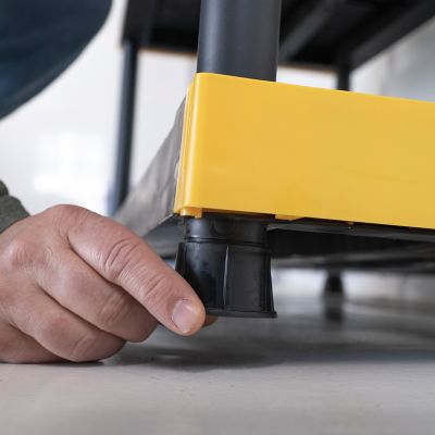 Image showing 6 th Tough Shelf 4-Tier 20 x 48 in. Heavy-Duty Ventilated Black & Yellow Shelf-200 lbs. per Shelf Capacity