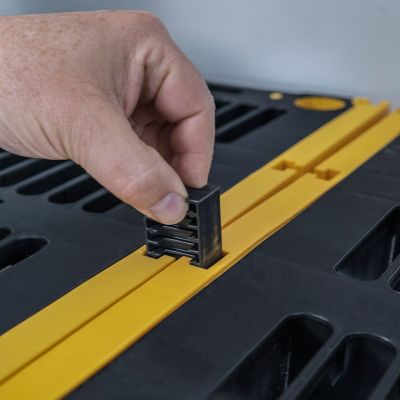 Image showing 7 th Tough Shelf 4-Tier 20 x 48 in. Heavy-Duty Ventilated Black & Yellow Shelf-200 lbs. per Shelf Capacity