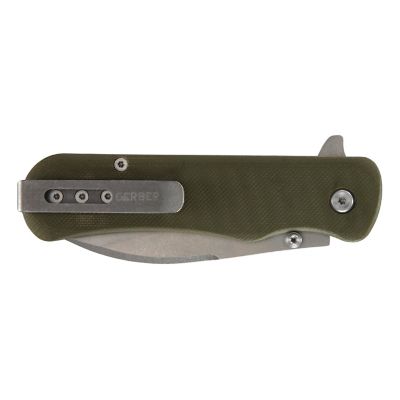 Image showing  Confidant Green Bamboo/Stonewash Plain Edge Drop Point Folding Knife