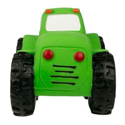 Image showing  Green Tractor Latex Squeaker Dog Toy