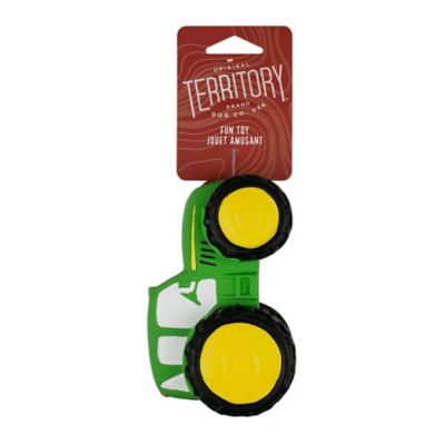 Image showing  Green Tractor Latex Squeaker Dog Toy
