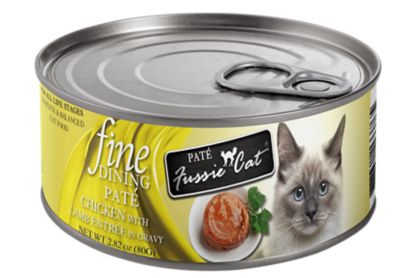 Fussie Cat Fine Dining Pate Chicken with Lamb Entree Wet Cat Food, 2.82 oz.
