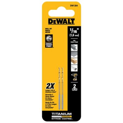DeWALT DW1304 G 1/16 in. 135 Split Point Tip Titanium Drill Bit