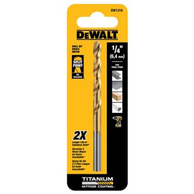 DeWALT 1/4 in. 135 Split Point Tip Titanium Drill Bit