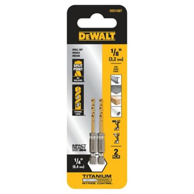 DeWALT 1/8 in. 135 Split Point Tip Titanium Drill Bit, DD5108T