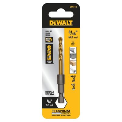 DeWALT 3/16 135 Split Point Tip Titanium Drill Bit, DD5112