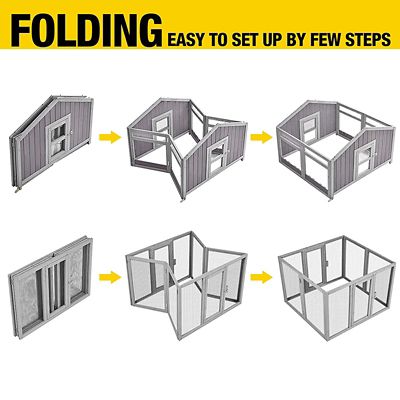 Image showing  Foldable Chicken Coop, 3 to 4 Chicken Capacity