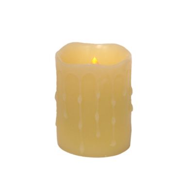 Melrose International LED Dripping Wax Pillar Candles (Set of 4)
