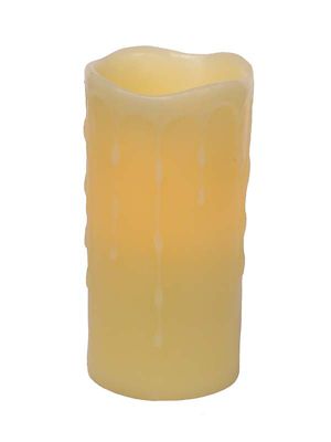 Melrose International 3 in. x 6 in. LED Dripping Wax Pillar Candles (Set of 4)