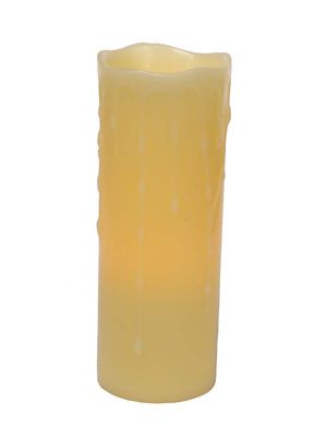 Melrose International 3 in. x 8 in. LED Dripping Wax Pillar Candles (Set of 3)