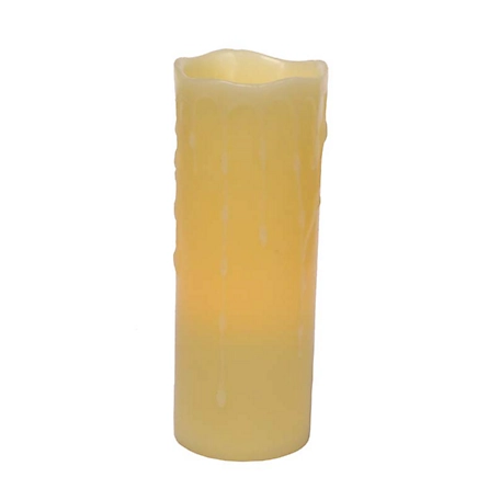 Melrose International 3 in. x 8 in. LED Dripping Wax Pillar Candles (Set of 3)