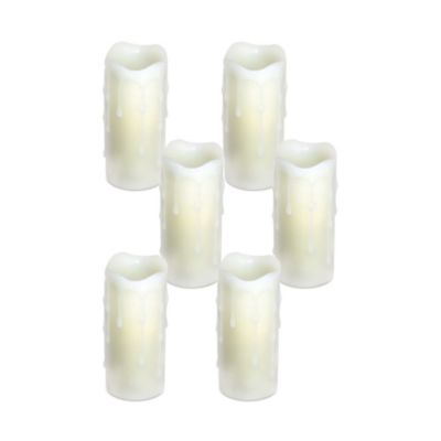 Image showing  LED Dripping Wax Pillar Candles (Set of 6)