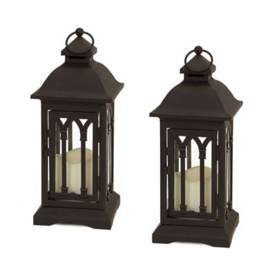 Melrose International Metal Lantern with LED Candle Set, 12.5 in., 2 pc.