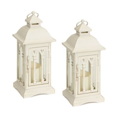 Melrose International Metal Lantern with LED Candle (Set of 2), 50209DS