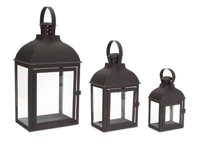 Melrose International Modern Metal Lantern (Set of 3), 54166DS