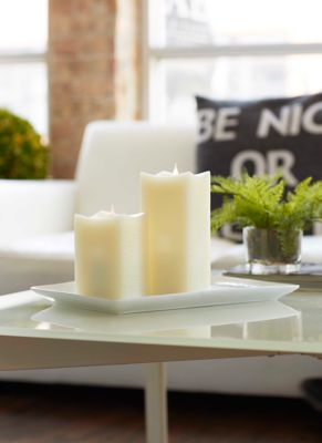 Image showing  Simplux LED Squared Candle with Moving Flame and Remote (Set of 2)