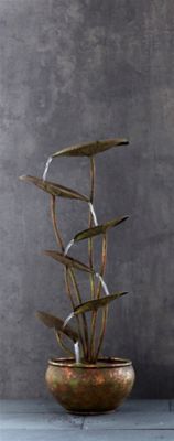 Melrose International Bronze Metal Lotus Leaf Fountain with UL Pump, 66295