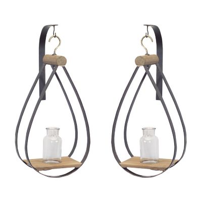 Image showing  Hanging Bottle Vase in Teardrop Frame, 2 pk.