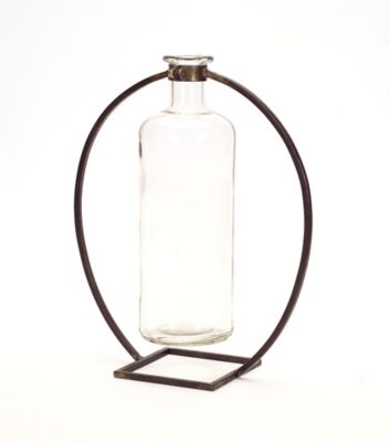 Melrose International Modern Hanging Bottle Vase in Circle Stand (Set of 4)