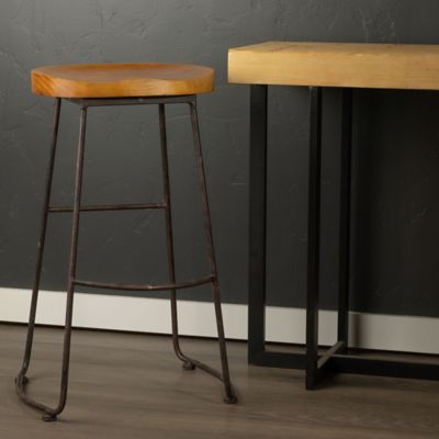 Image showing  Industrial Wood Bucket Seat Stool