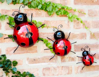 Image showing  Metal Lady Bug Garden Decor, 6 pk.