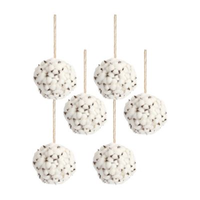 Melrose International Cotton Orb with Twine Hanger (Set of 12)