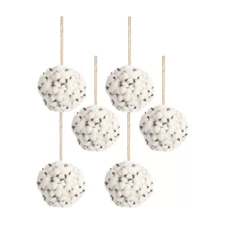 Cotton Orb with Twine Hanger Melrose International (Set of 12) Artificial Christmas Plants