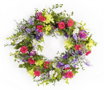 Melrose International 24 in. Mixed Floral Wreath -  70139