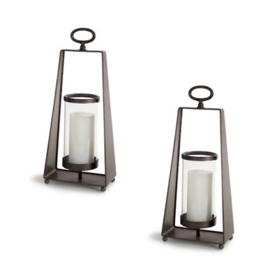 Melrose International Metal Candle Holder with Tapered Frame (Set of 2), 70321