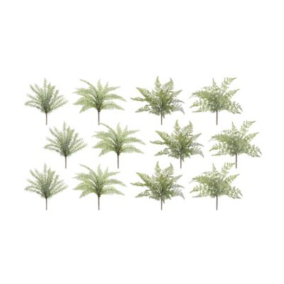 Melrose International 16 in. Artificial Assorted Fern Foliage Bush Set, 12 pc.