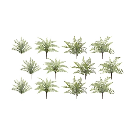 Melrose International 16 in. Artificial Assorted Fern Foliage Bush, Set of 12