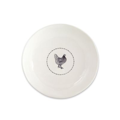 Melrose International Stoneware Farmhouse Chicken Platter (Set of 2)
