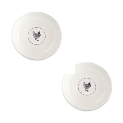 Image showing  Stoneware Farmhouse Chicken Platter (Set of 2)