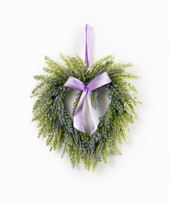 Melrose International 10 in. Lavender Twig Heart Wreath Set, 2 pc.