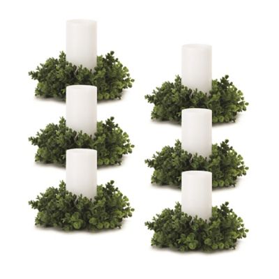 Melrose International 12 in. Eucalyptus Foliage Candle Ring (Set of 6), 78613DS