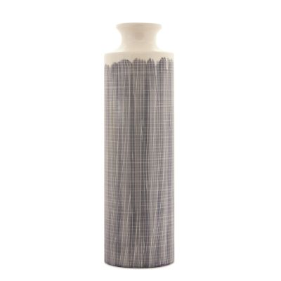 Melrose International Goemetric Terra Cotta Vase with Black Finish 14