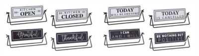 Melrose International Reversable Sentiment Sign with Stand (Set of 4)