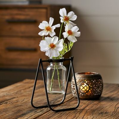 Image showing  Hanging Glass Jar Vase with Metal Stand, 2 pk.