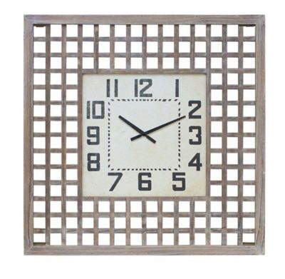 Melrose International Lattice Wood Wall Clock